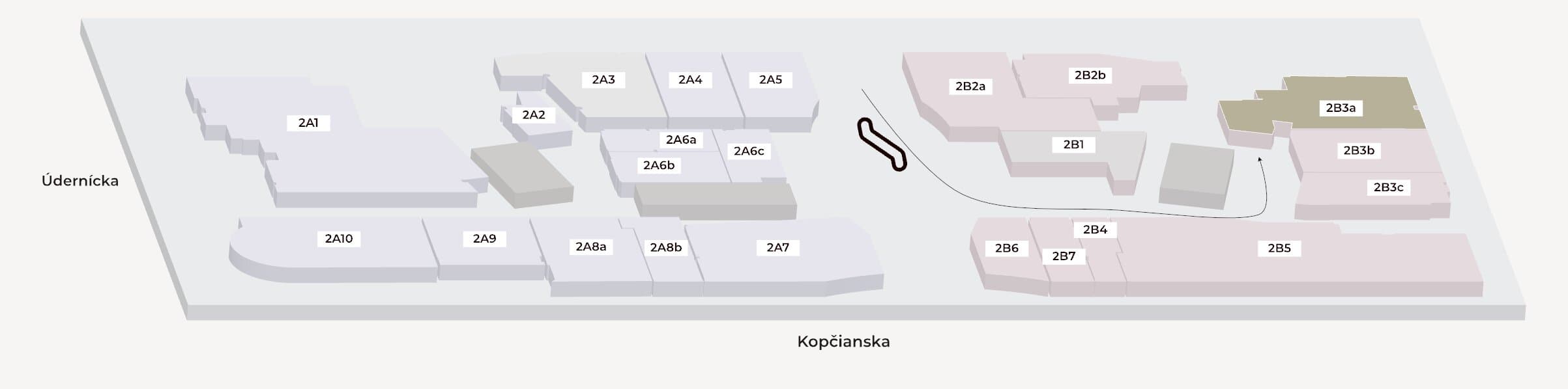 Barre Studio Bratislava - mapa poschodia